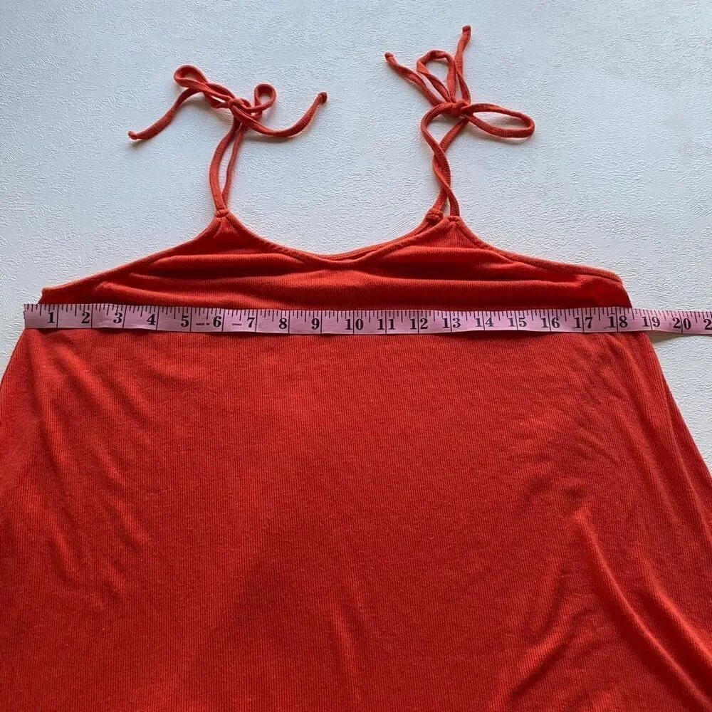 FP Beach Free People Red Tie Strap Swing Tunic Tank Top Medium